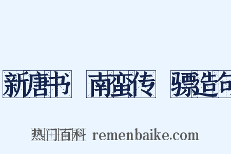 新唐书·南蛮传·骠造句是什么意思的图片